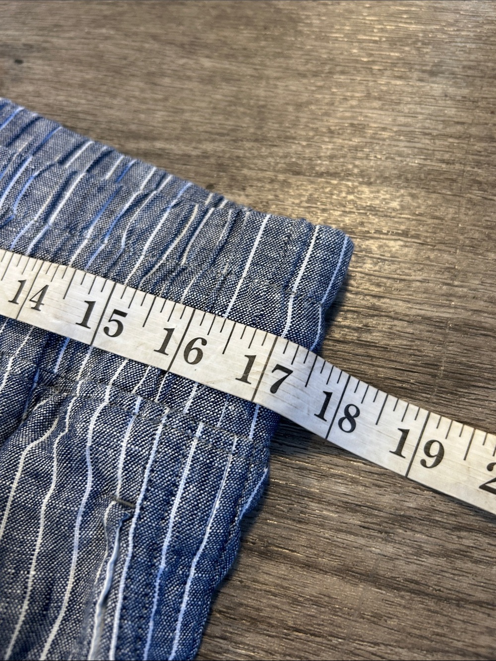 Quince 100% European Linen Wide Leg Pants Chambray Stripe Large - Picture 6 of 8